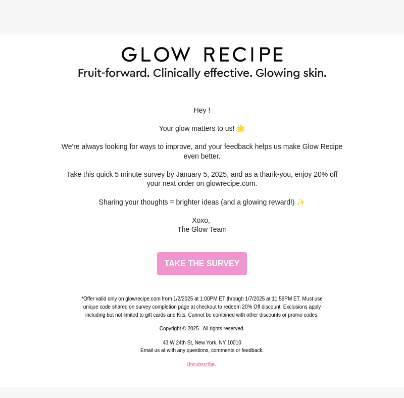 20% off *just for you*
