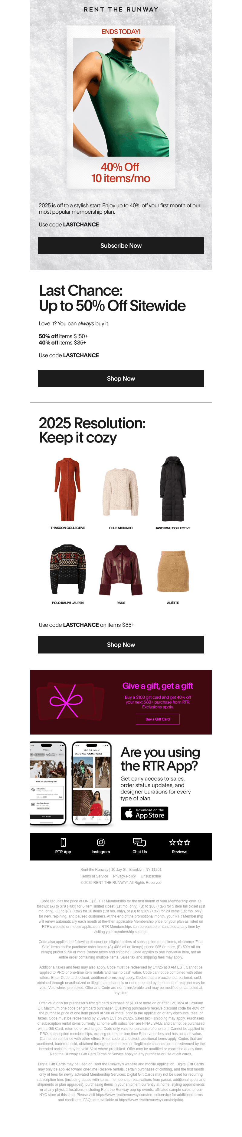 Rent the Runway email from Fri, Jan 3, 2025