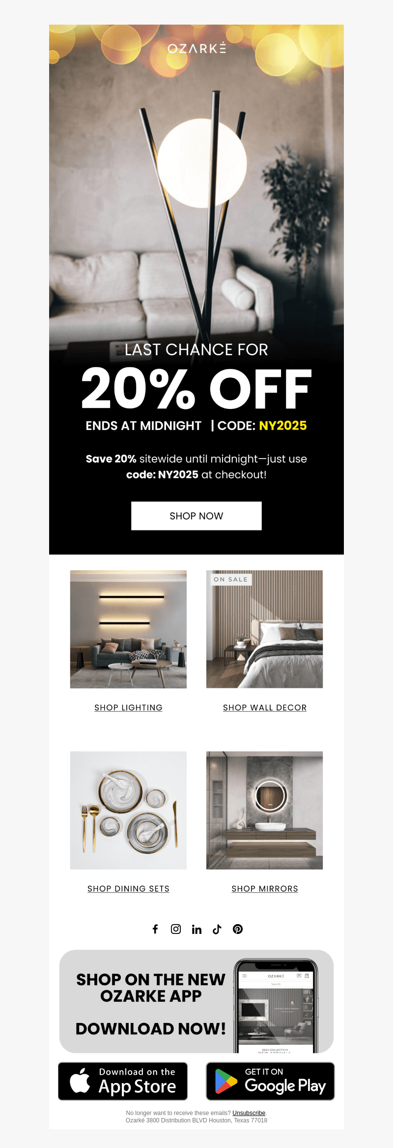 Last Chance For 20% Off!