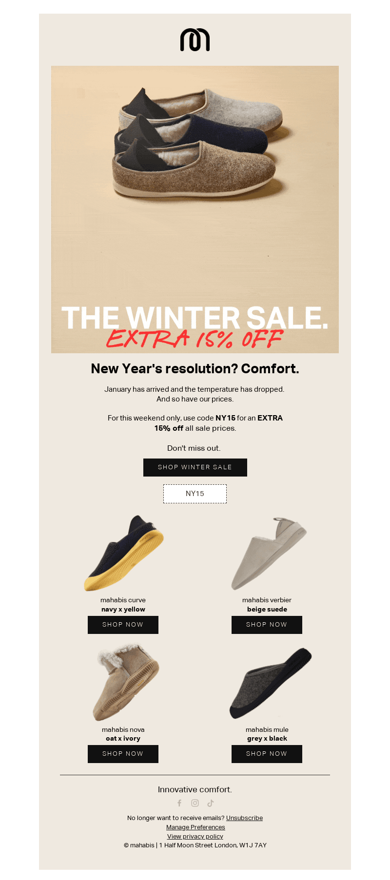 EXTRA 15% OFF WINTER SALE