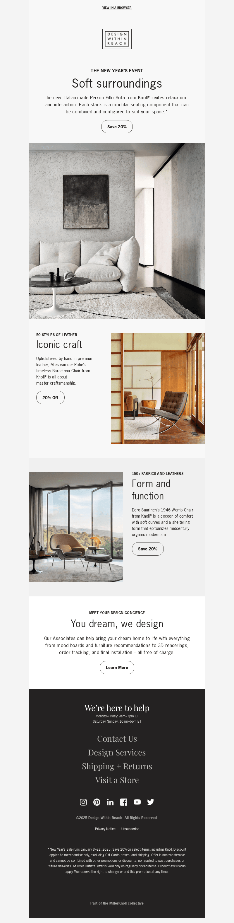 20% off Knoll® classics during the New Year’s Event