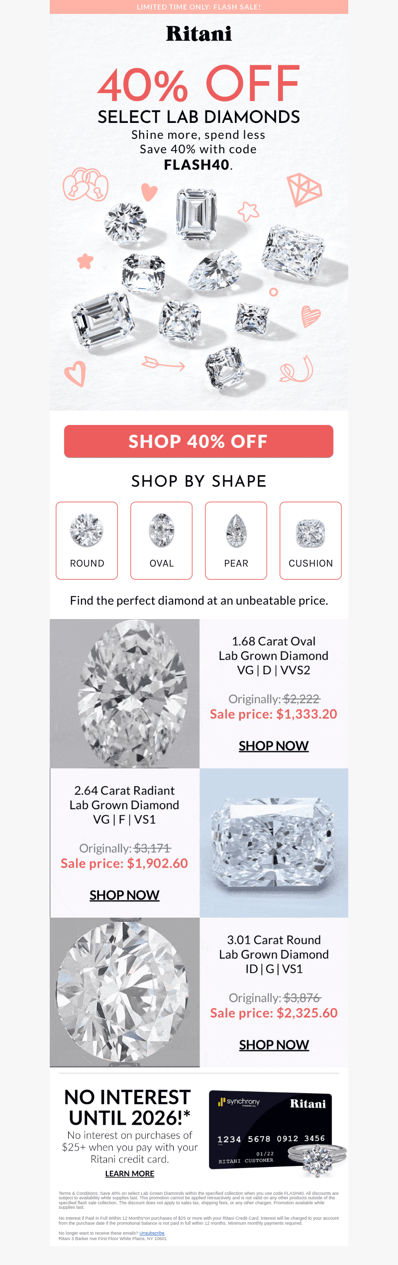 Save 40% on Lab Diamonds you'll ❤️