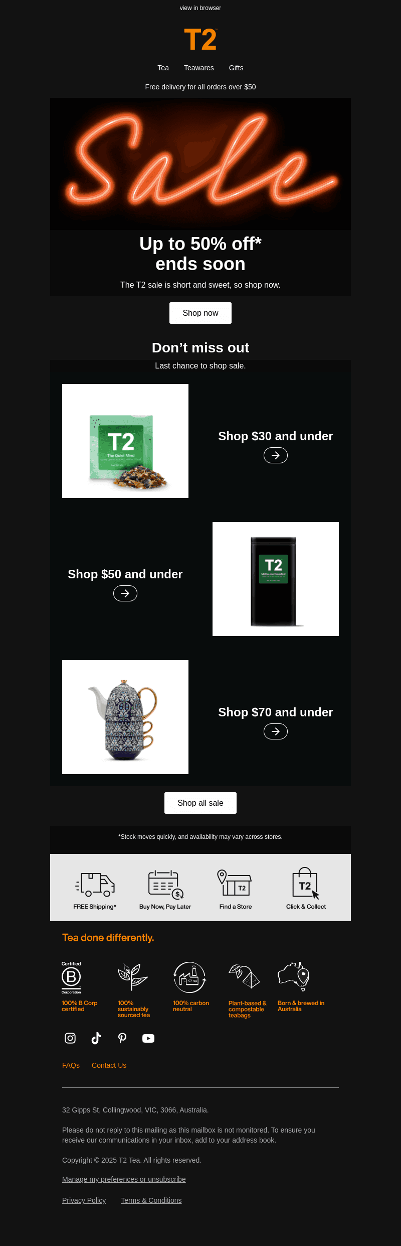 Don't miss up to 50% off