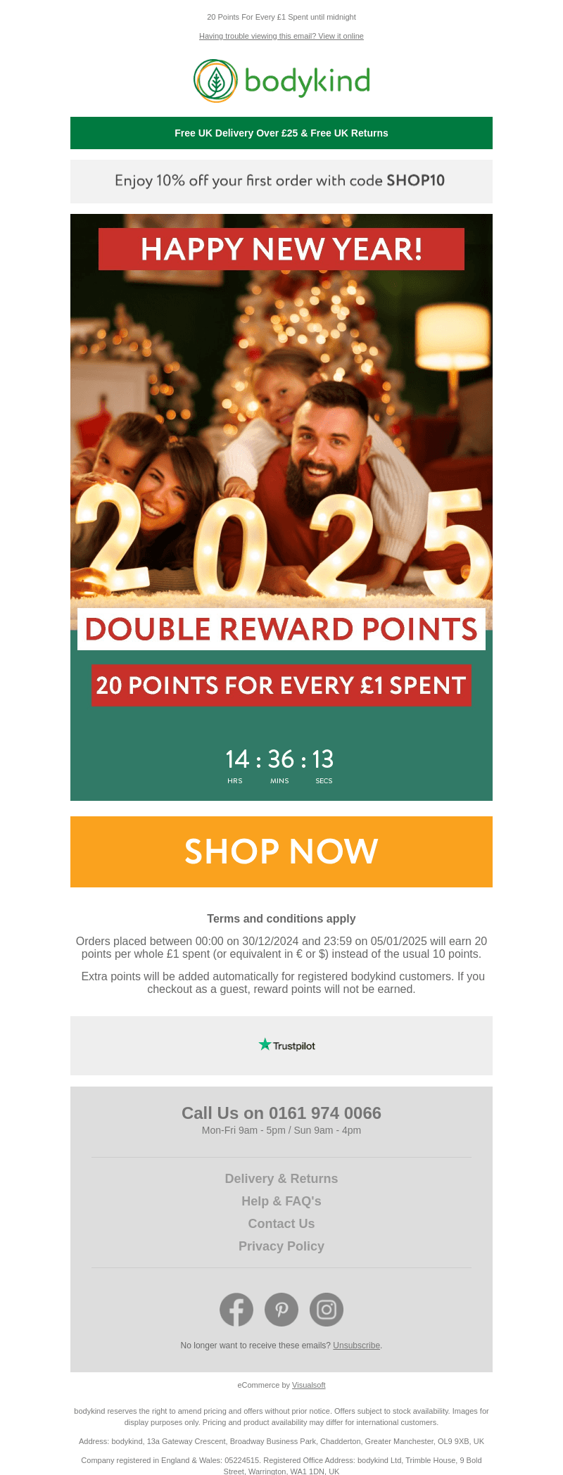 HURRY! Double Reward Points Ends Midnight 🛍️