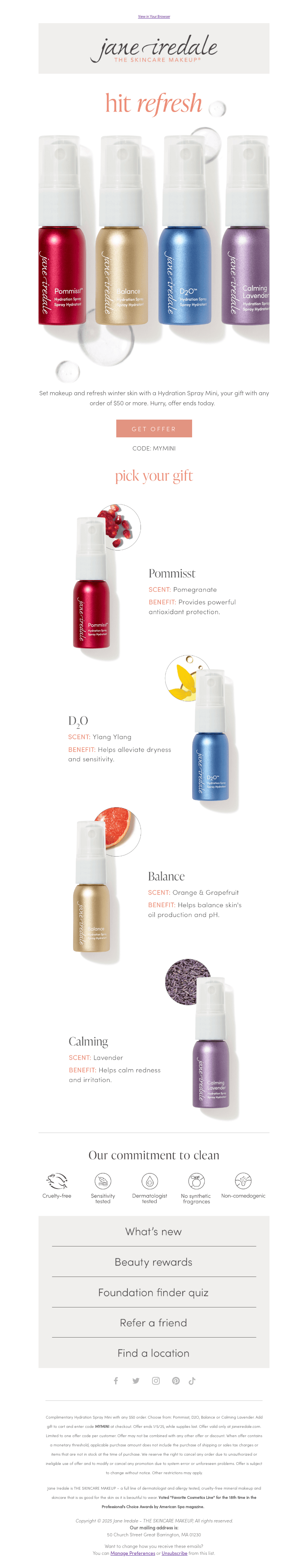 Pick a free mini hydration spray ends today!