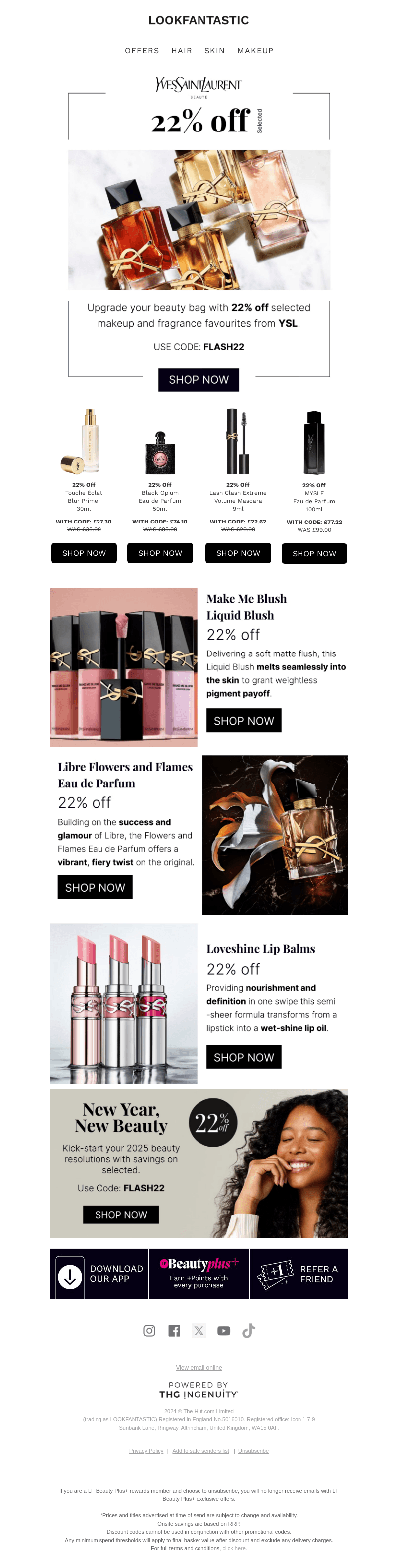 YSL: 22% Off