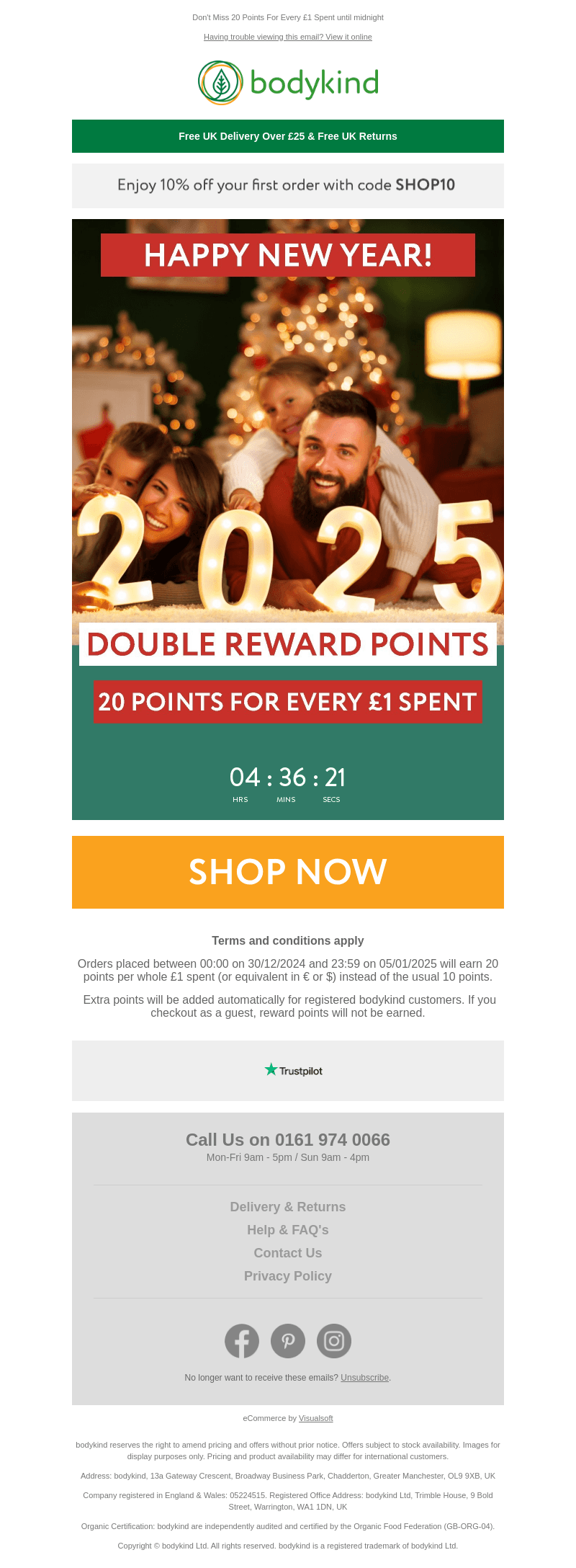 LAST CHANCE! Double Reward Points Ends Midnight 🚨
