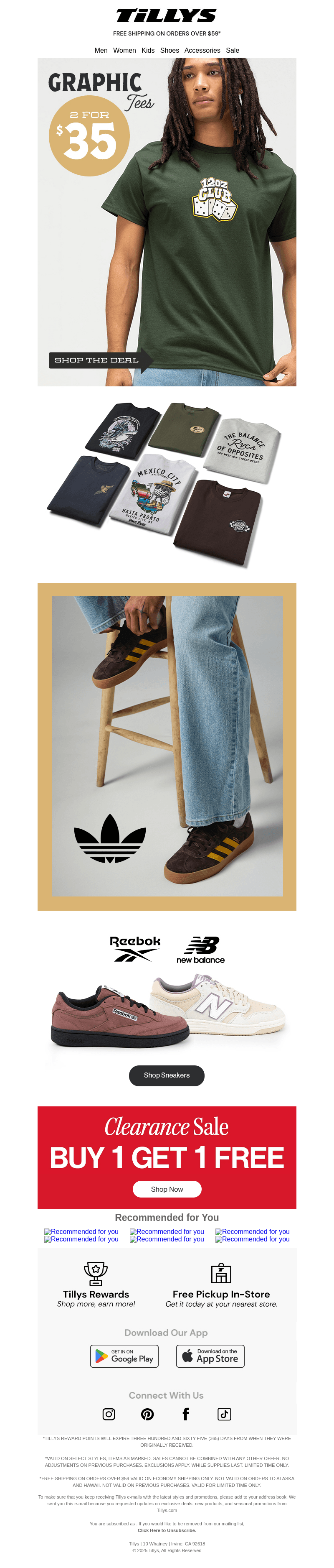 2 for $35 Graphic Tees | New Sneakers Drop