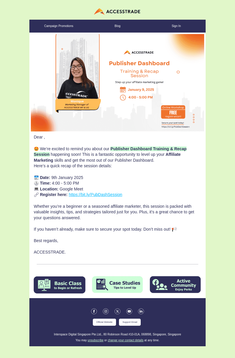⚠️ Hurry! Publisher Dashboard Training & Recap Session Closing Soon!