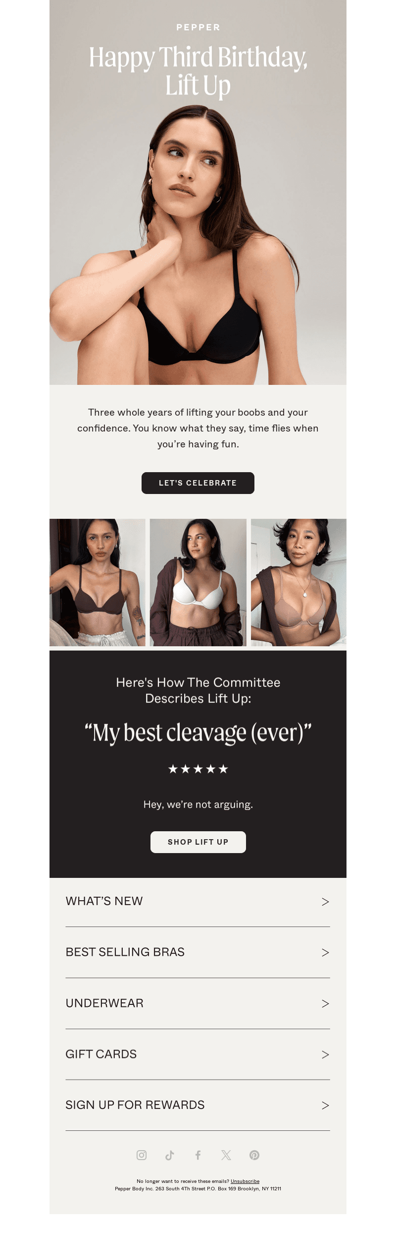 The Lift Up Bra Turns Three