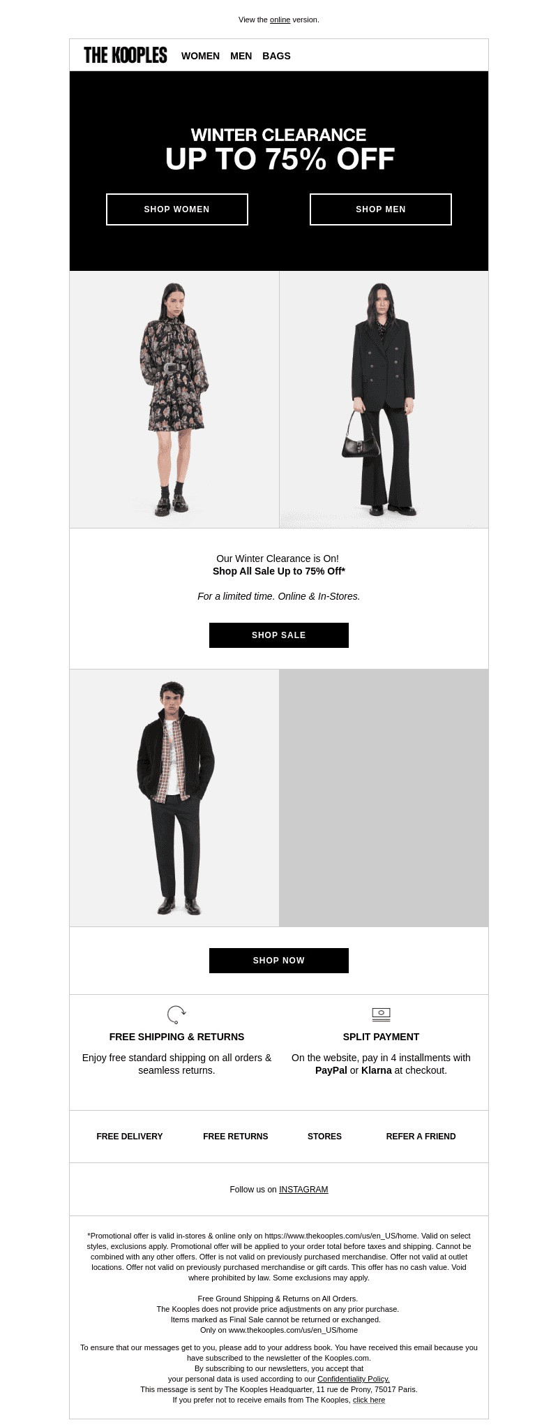 Winter Clearance | UP TO 75% OFF