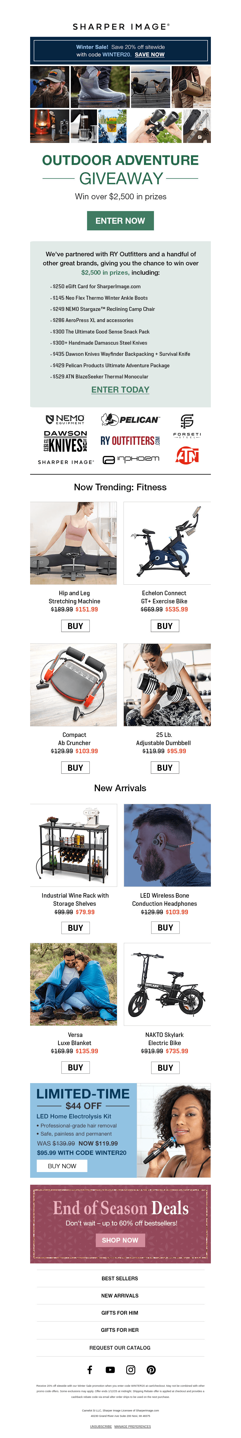 Sharper Image email from Mon, Jan 6, 2025