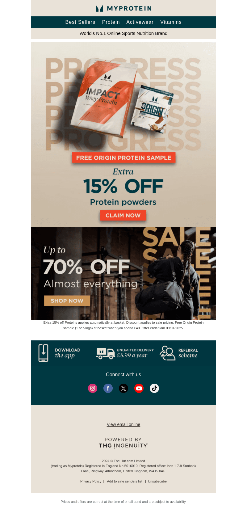 Up to 70% off + EXTRA 15% off Proteins