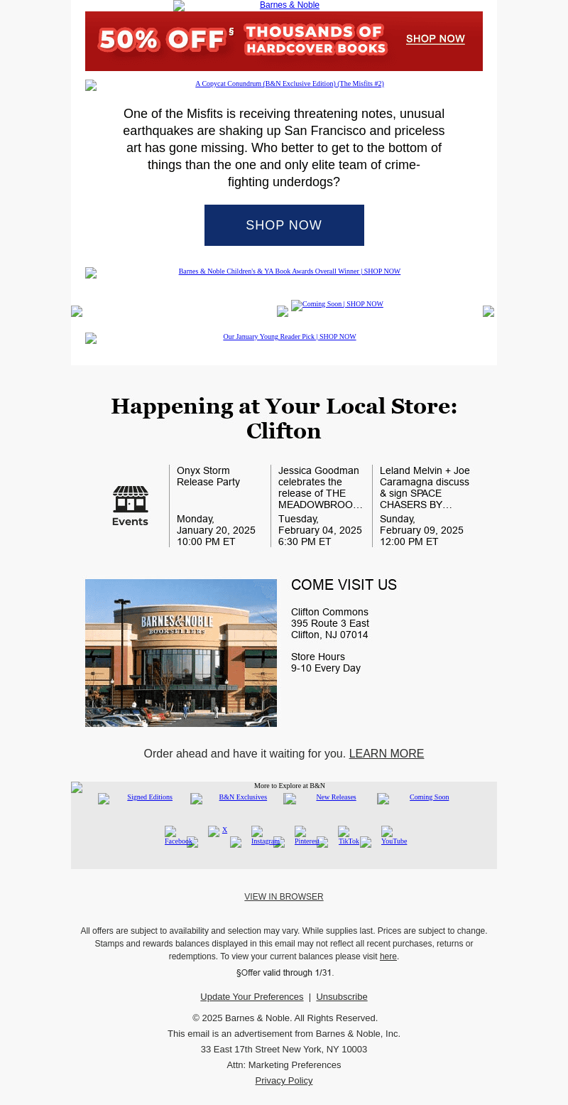 Barnes & Noble email from Tue, Jan 7, 2025