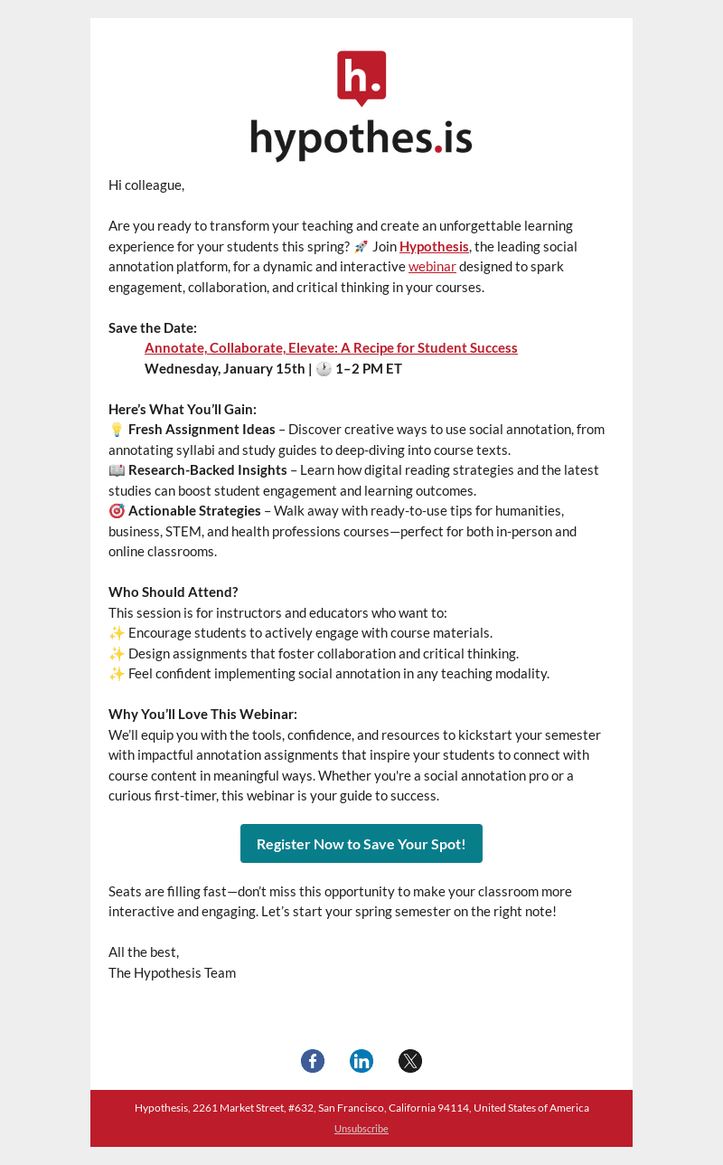 Colleague, Elevate Your Teaching This Spring – Join Our Free Webinar!