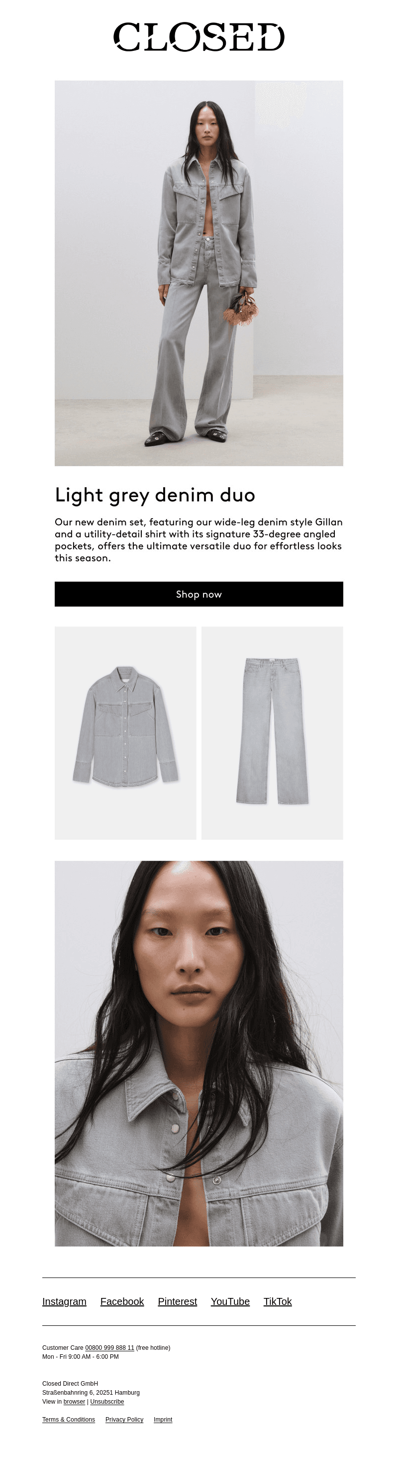 New in l Light grey denim duo