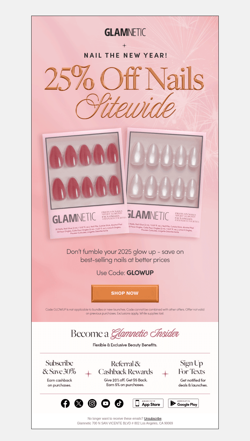 SALE: 25% off nails for 2025