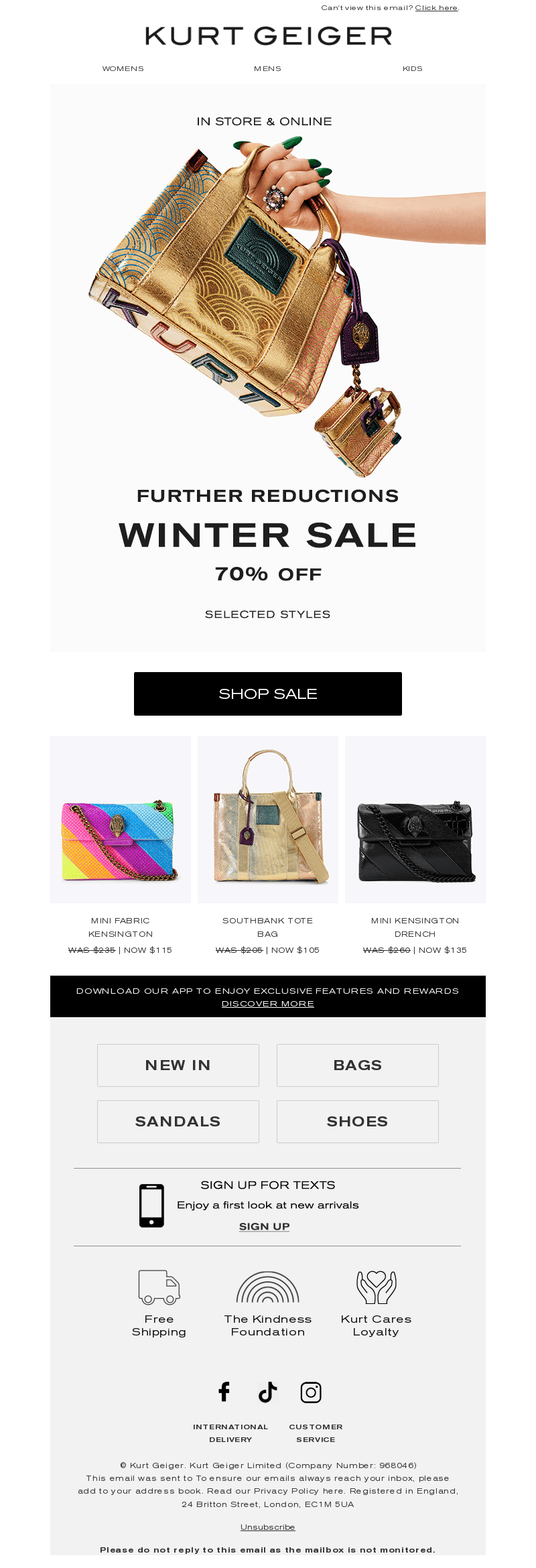 Winter Sale | 70% Off Selected Styles