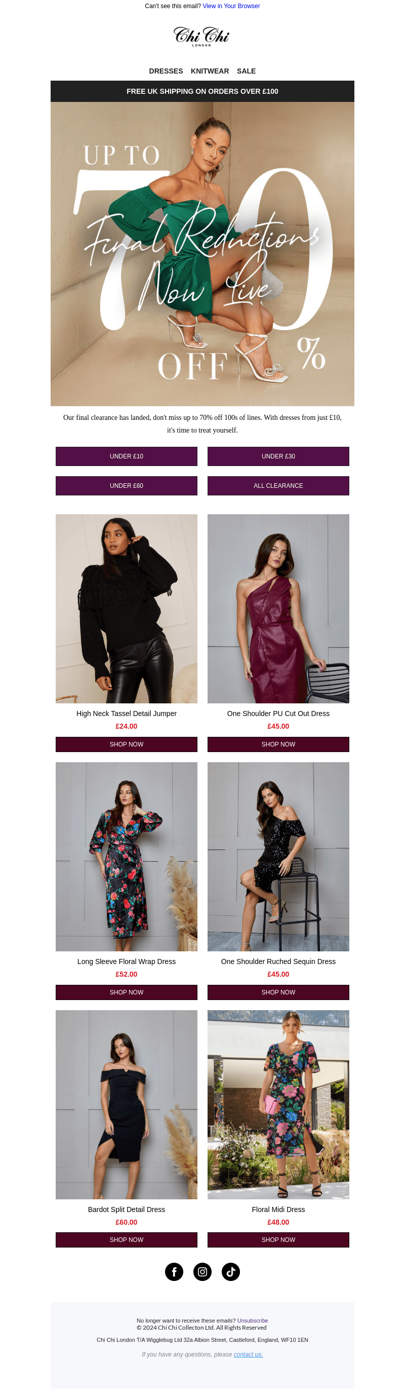 Final clearance up to 70% off 🚨
