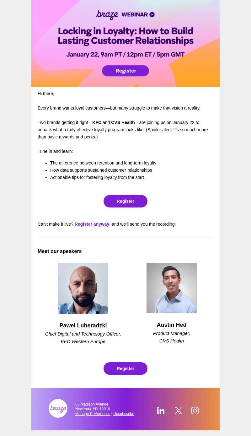 Braze email from Wed, Jan 8, 2025