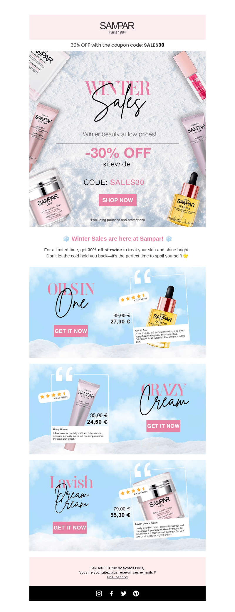 1, 2, 3... SALES: Let’s go with 30% off! ❄️