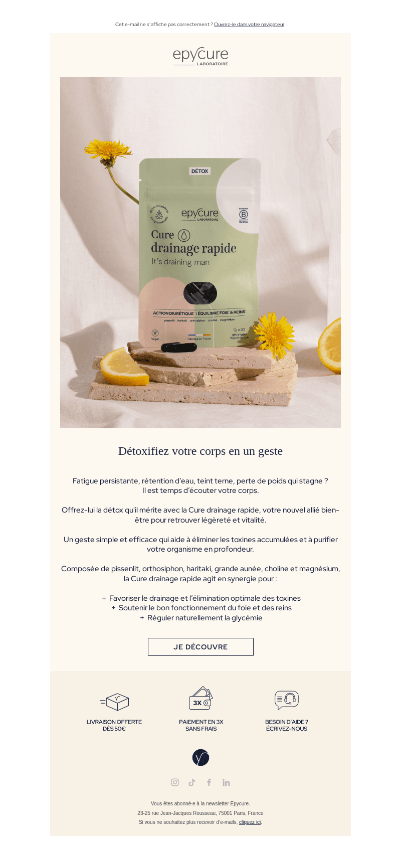 NOUVEAU | Cure drainage rapide