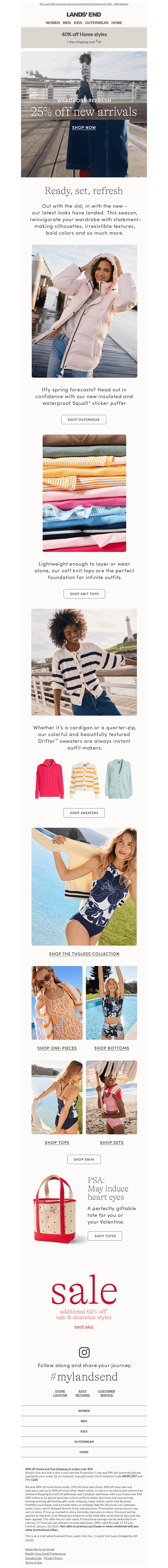 Hit refresh with 25% off new arrivals