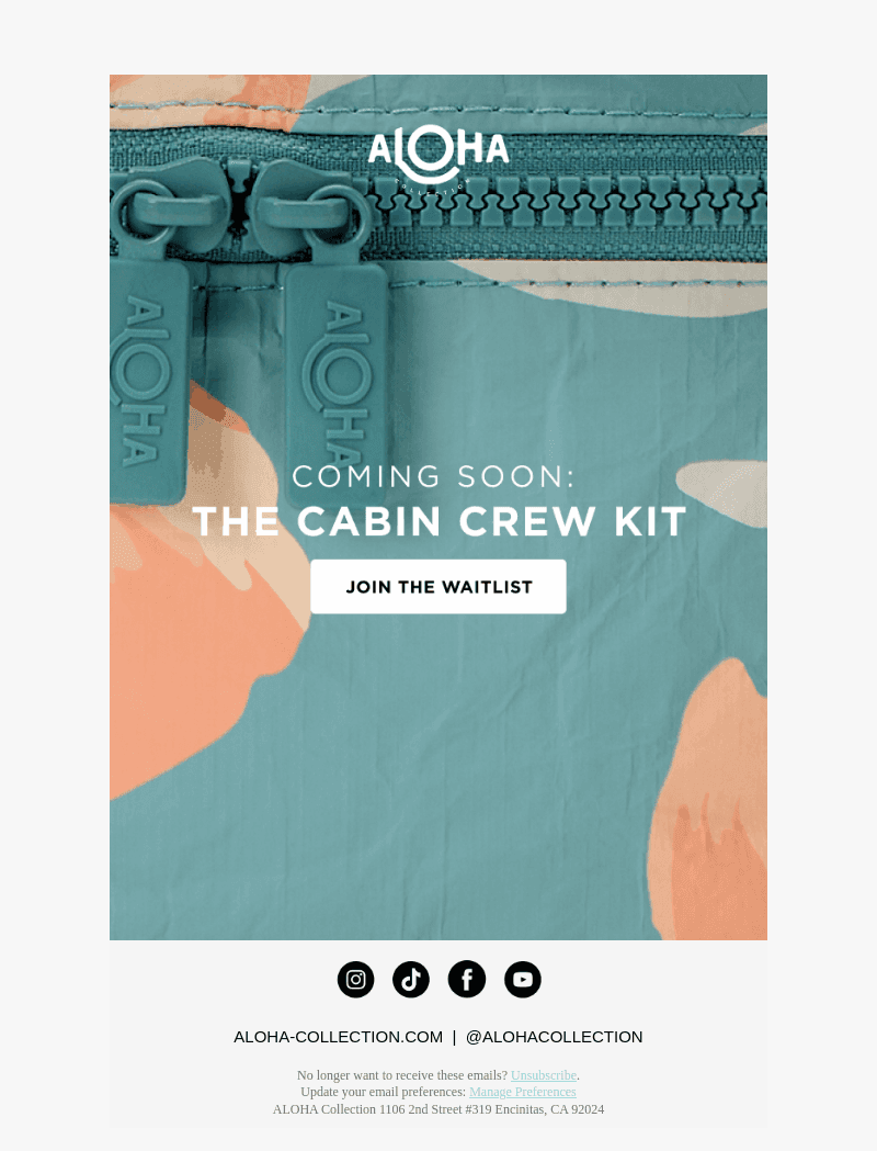 ALOHA Collection email from Wed, Jan 8, 2025