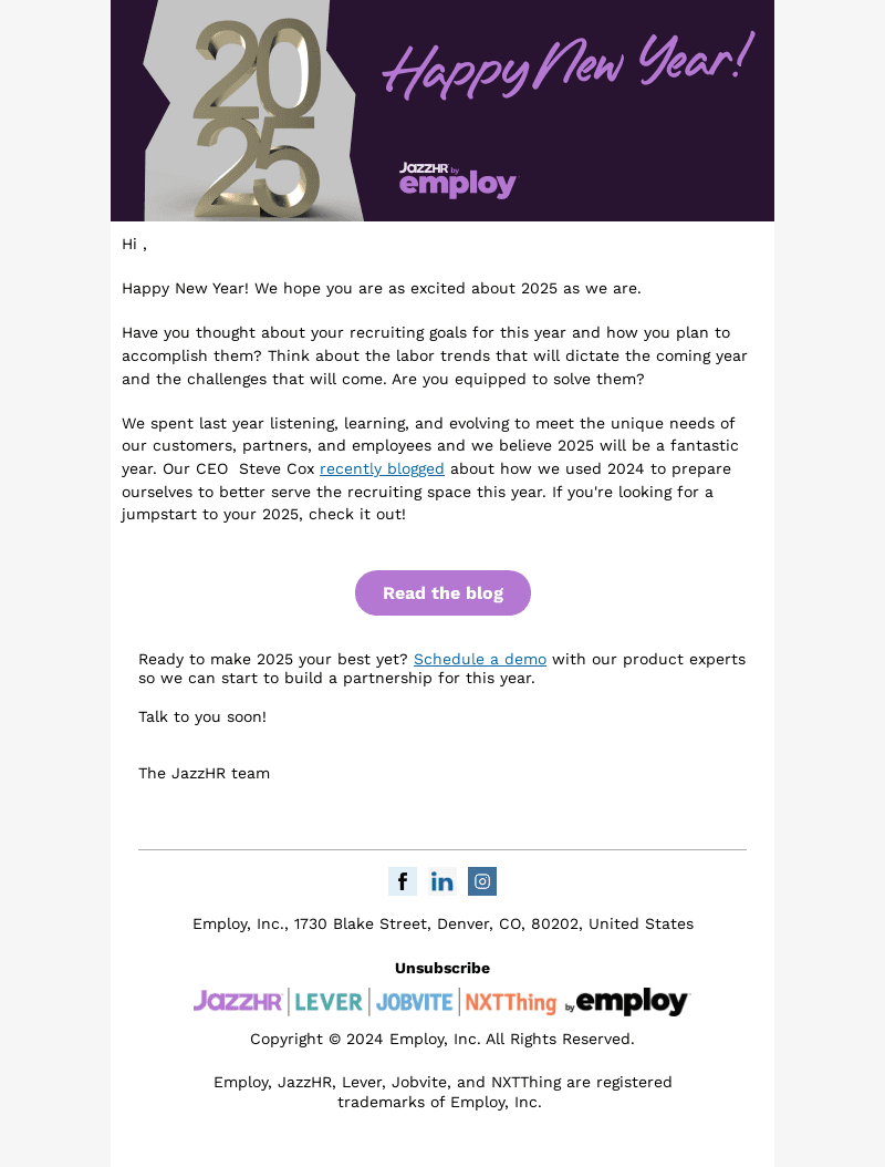 Employ email from Wed, Jan 8, 2025