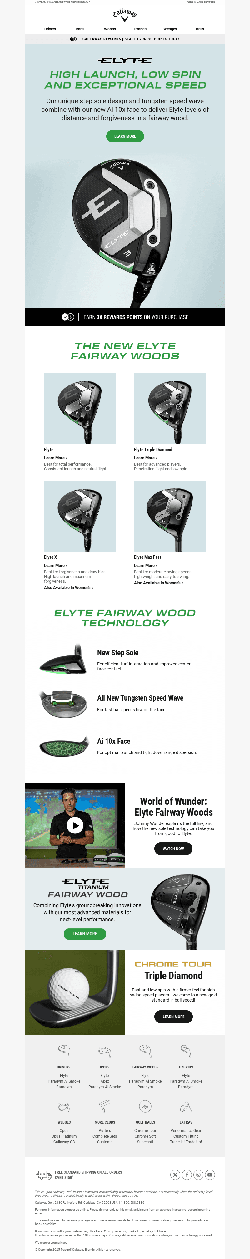 Elyte Fairway Woods: High Launch, Low Spin + Exceptional Speed