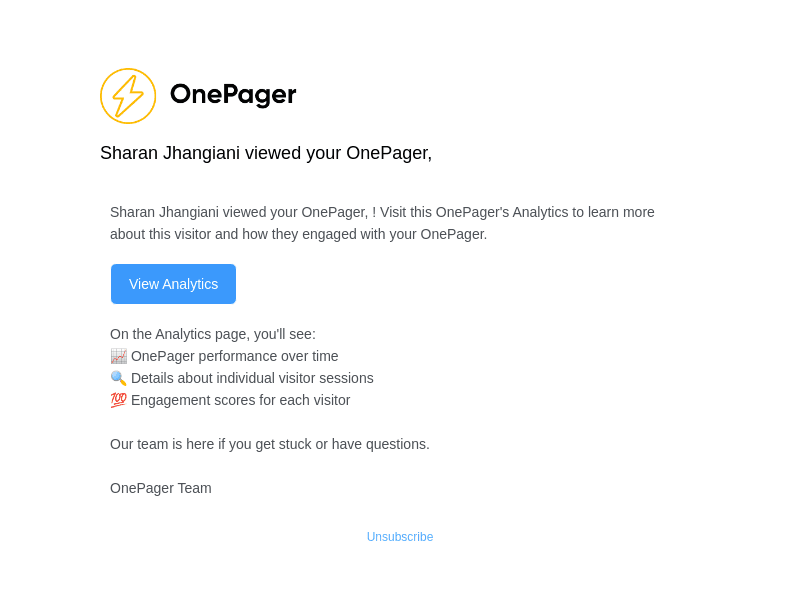Sharan Jhangiani viewed your OnePager,