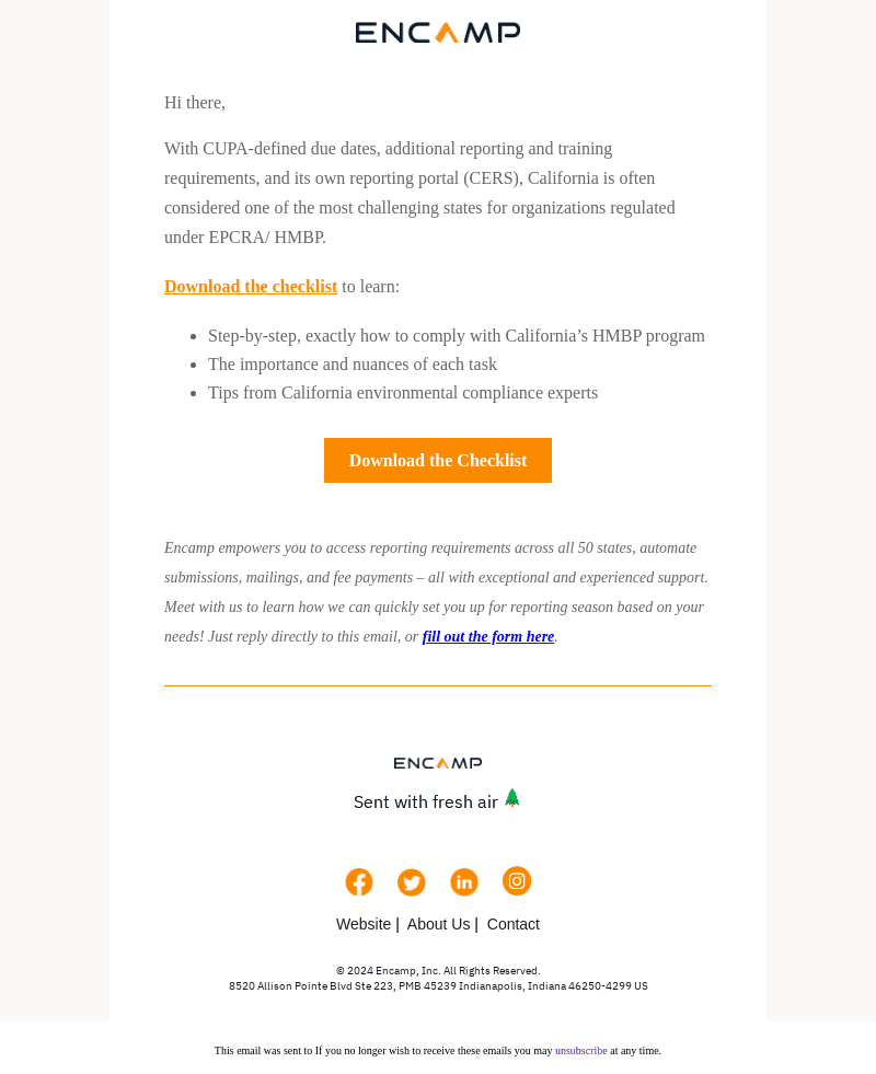 Encamp email from Thu, Jan 9, 2025