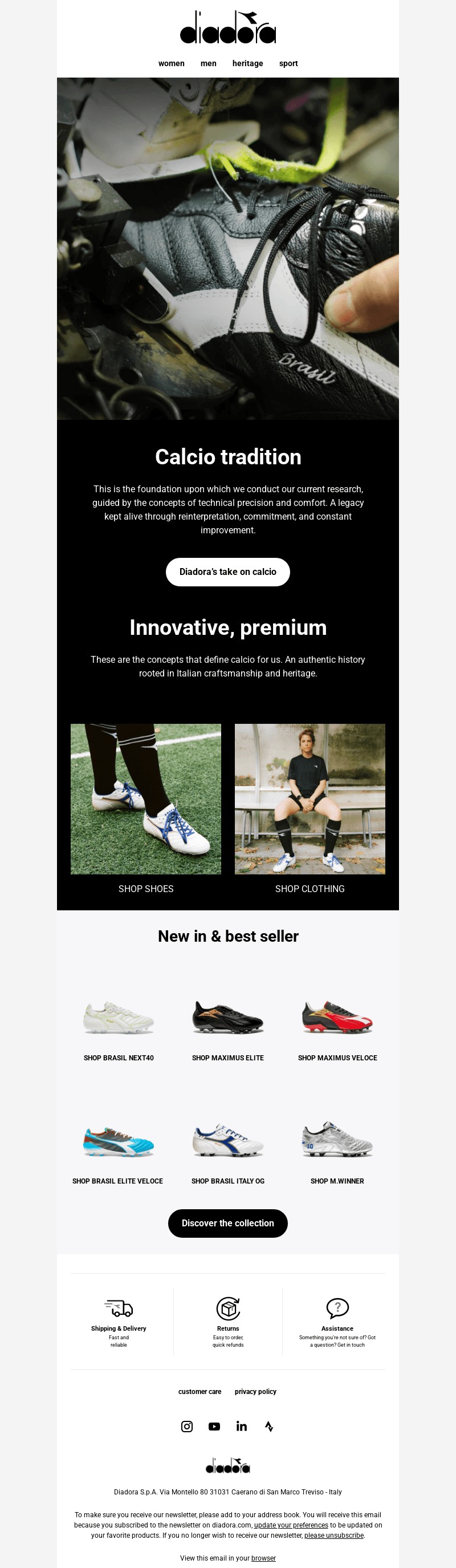 What’s calcio for Diadora?