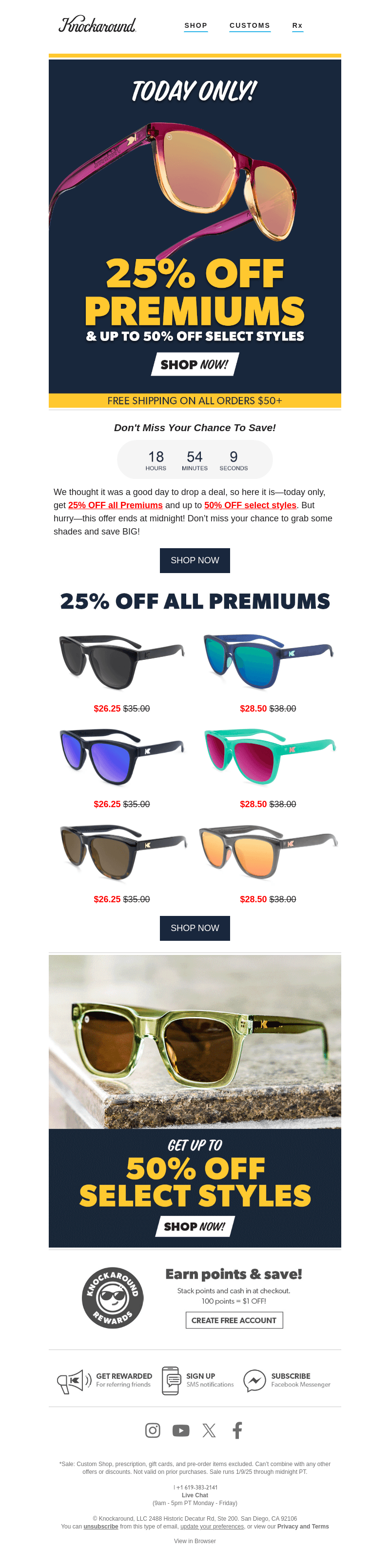 🚨 25% OFF All Premiums & Up to 50% OFF Select Styles!