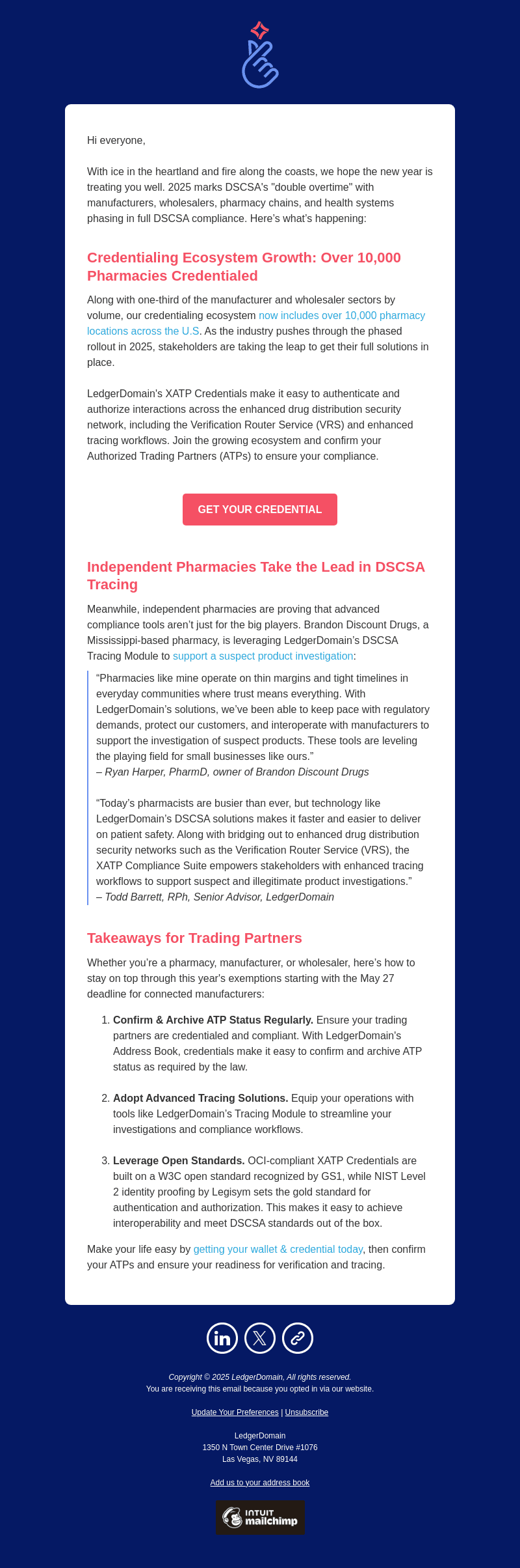 Over 10,000 Pharmacies Credentialed + Suspect Product Tracing