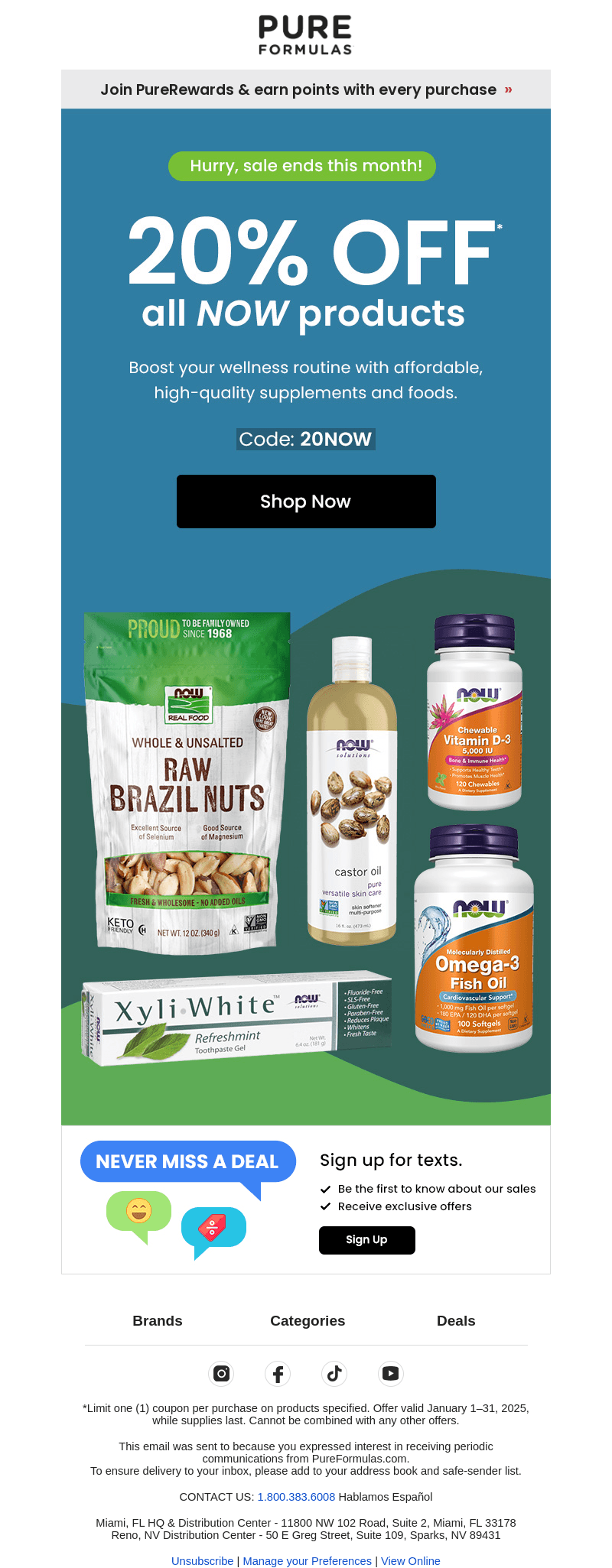Don’t miss 20% OFF all NOW products!