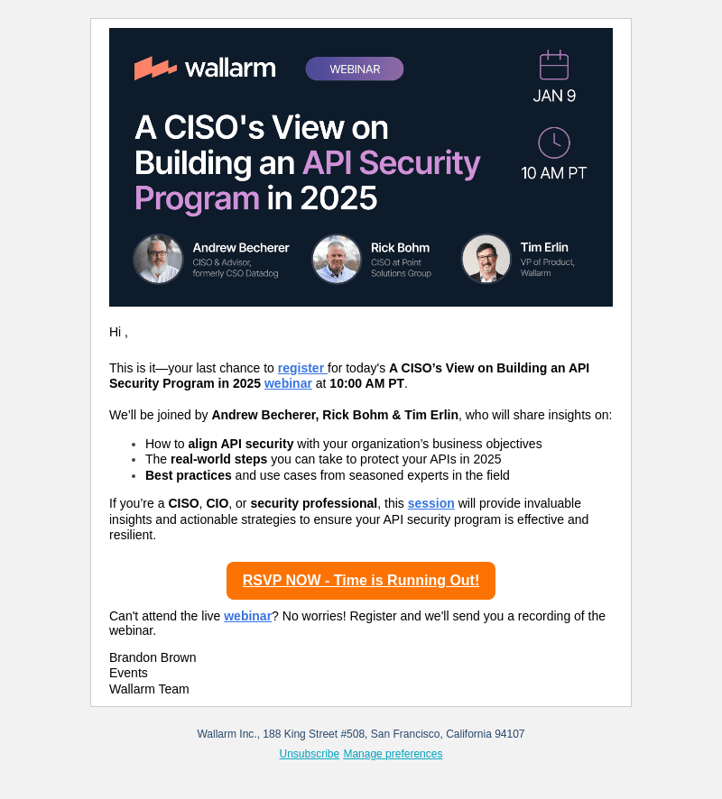Last Chance to Register for Today's API Security Webinar