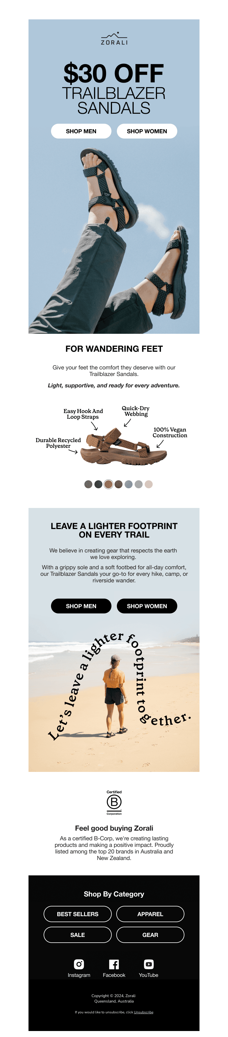 $30 OFF Trailblazer Sandals