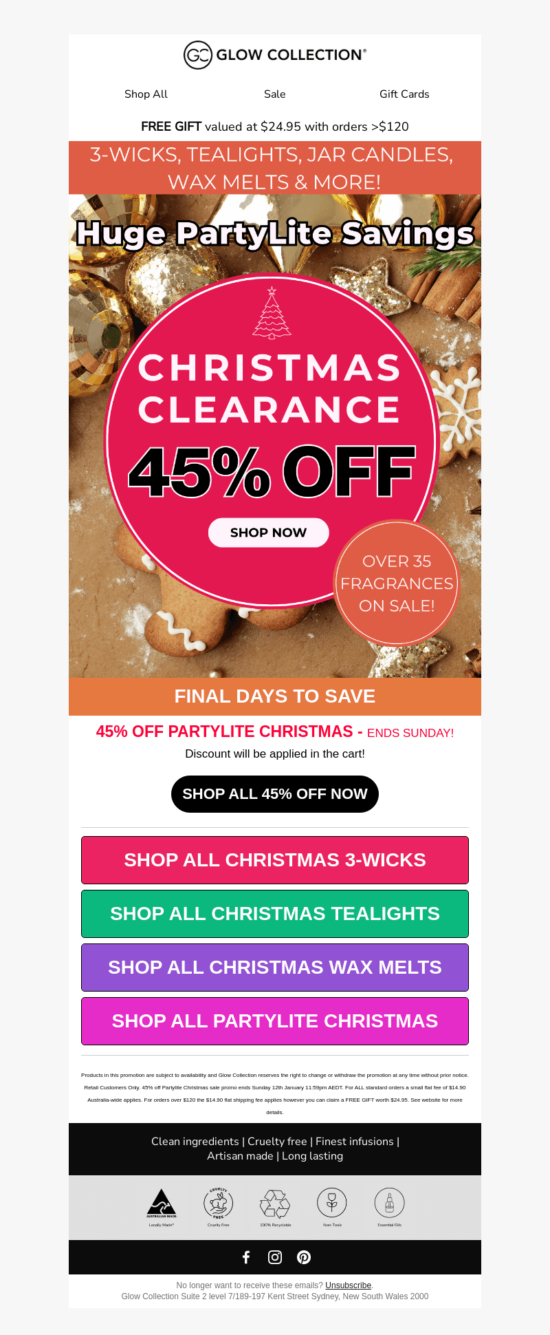 3-Wicks, Tealights + MORE 45% OFF!