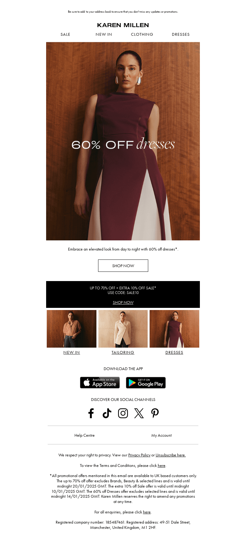 Now On: 60% off Dresses
