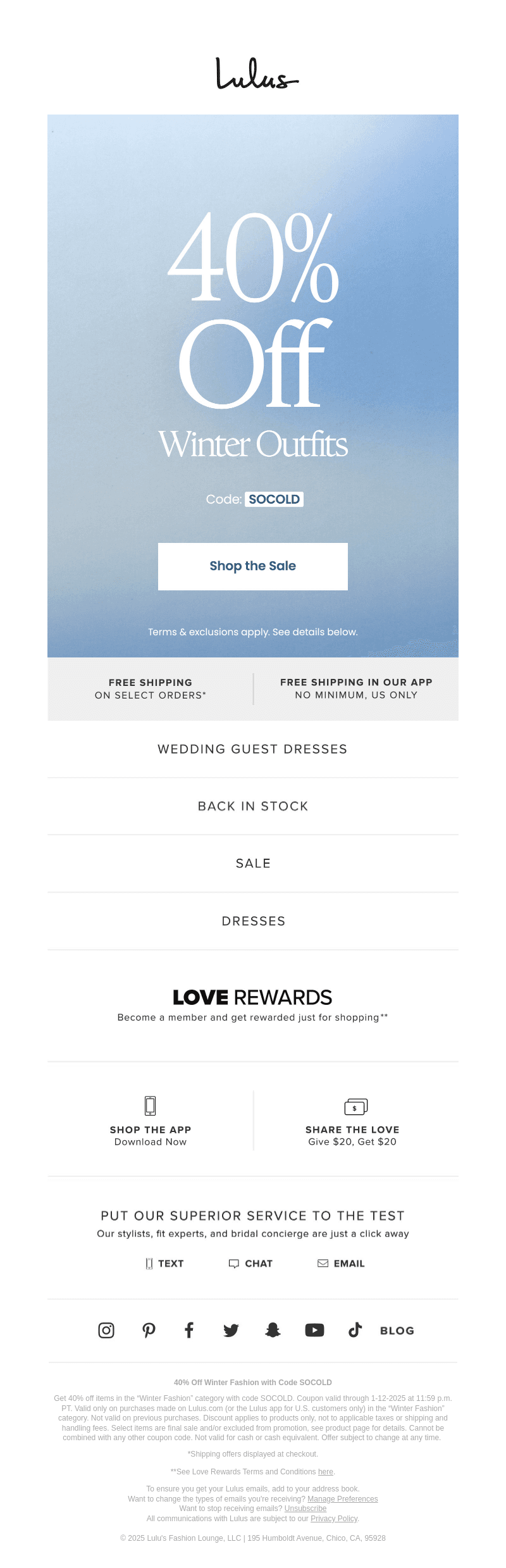 40% Off Winter Fashion