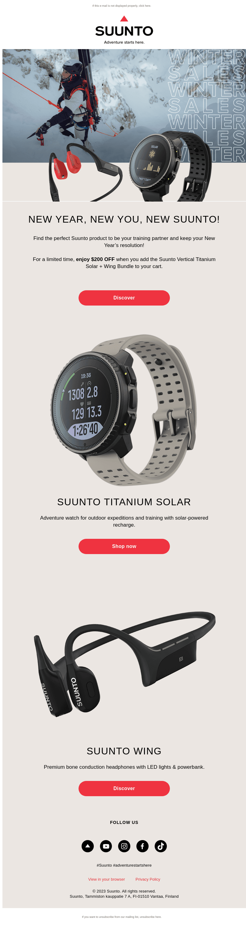 Suunto Winter Sales