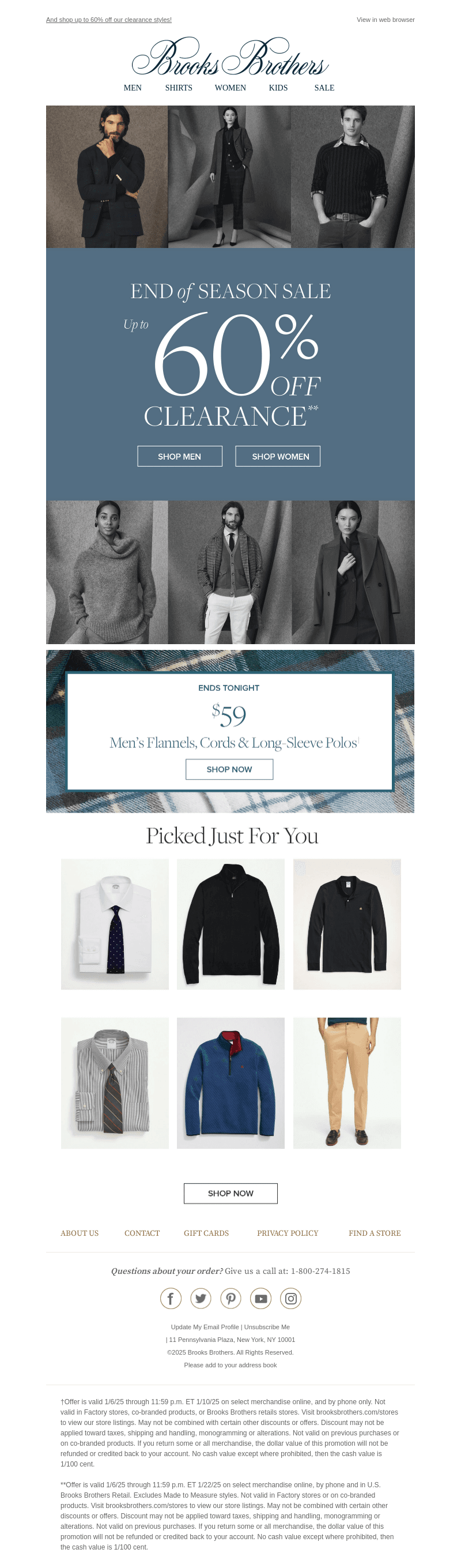 ENDS TONIGHT: $59 cords, flannels & more
