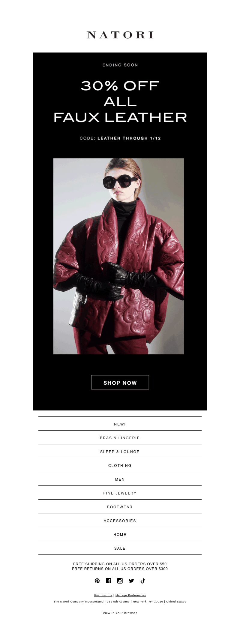 Ends Soon: 30% Off Faux Leather