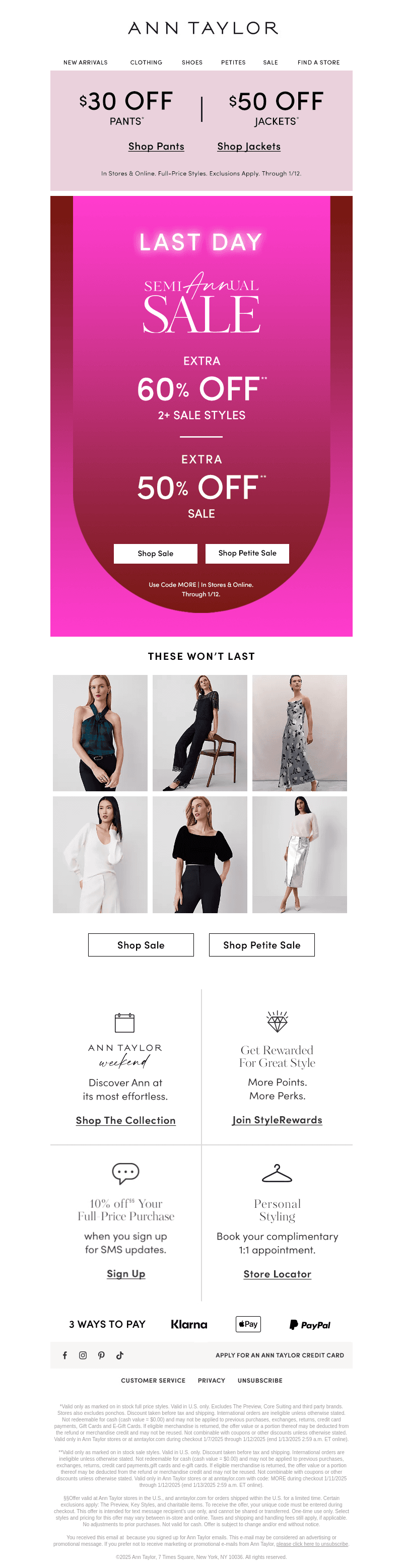 Almost Over: $30 Off Pants & $50 Off Jackets