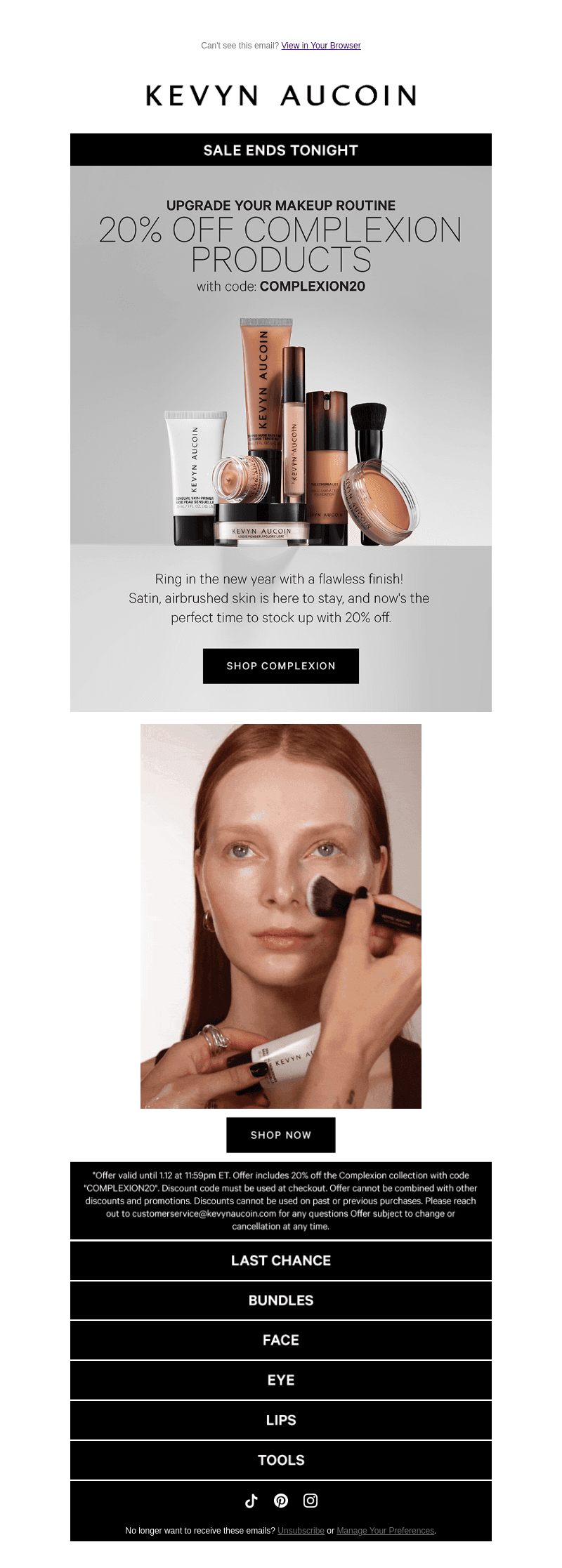 Last Chance: 20% Off Complexion Ends Tonight!