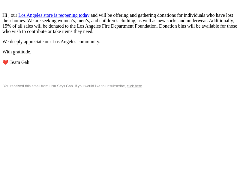 ❤️ LSG LA: Now Open & Accepting Donations
