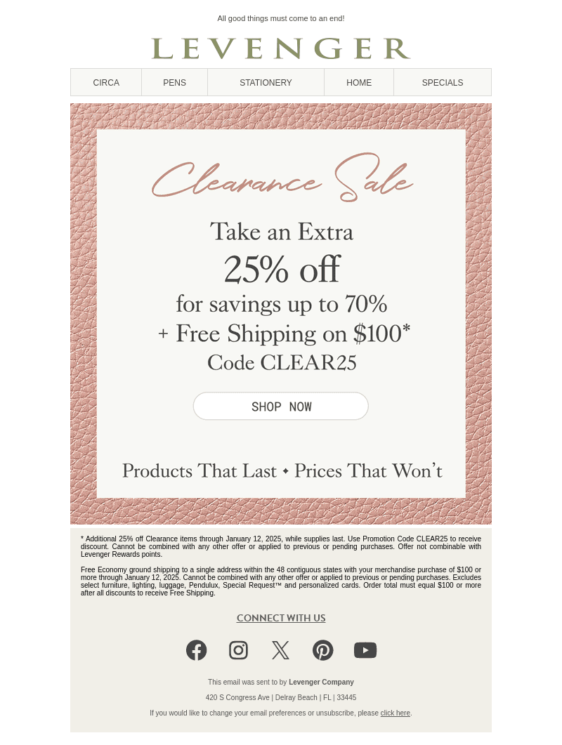 Final Hours. 25% off + Free Shipping.