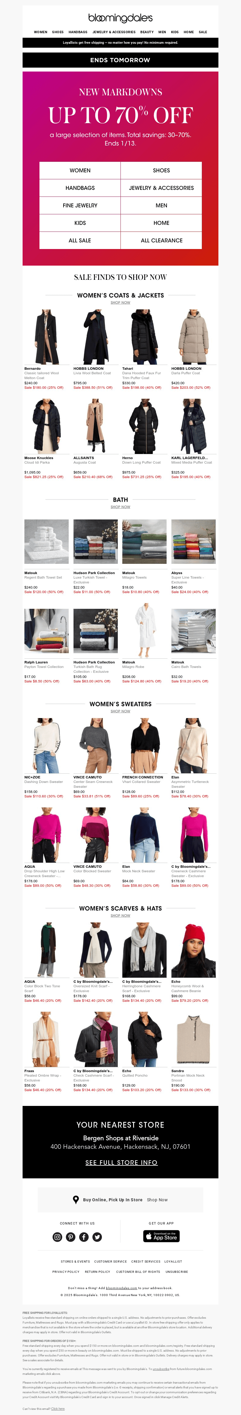 Up to 70% off--ends tomorrow!
