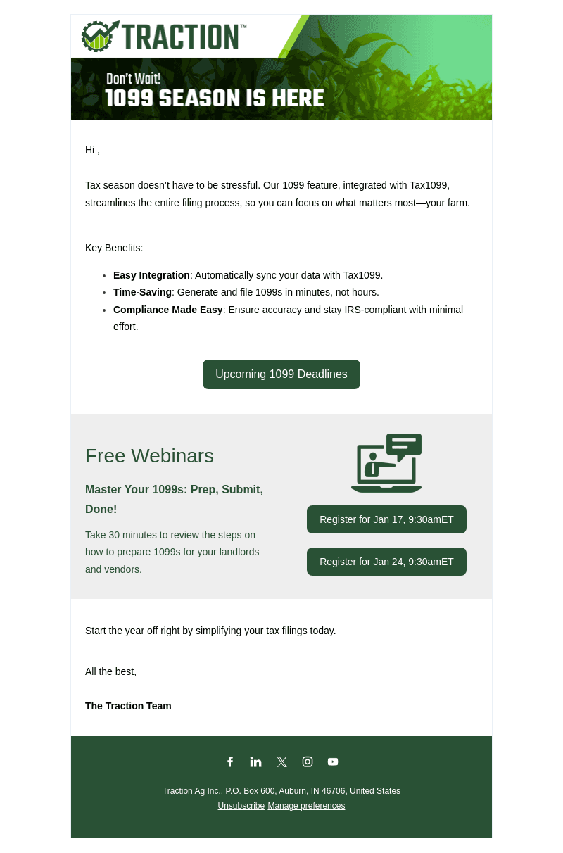 Upcoming 1099 Deadlines and Webinars